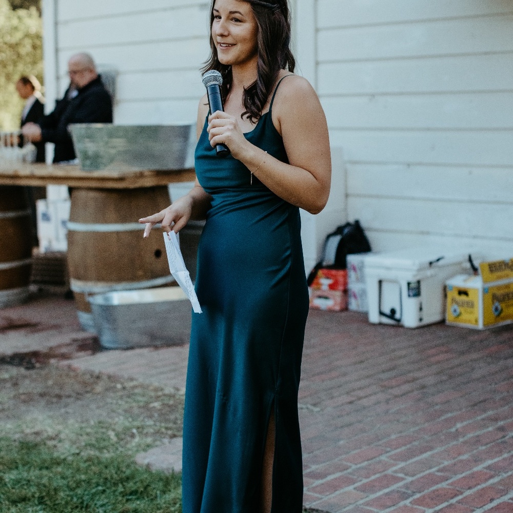 BHLDN: Satin Cowl Neck Midi Dress